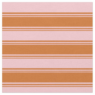 Tissu Lignes couleur chocolat et rose
