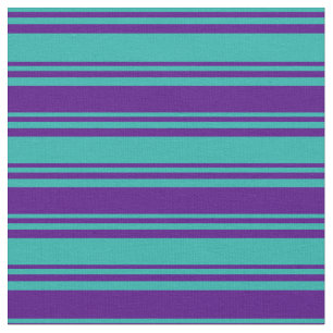 Tissu Lignes couleur verte et indigo de la mer claire