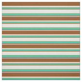 Tissu Lignes de couleur beige, Brown, turquoise et vert (Échantillon)