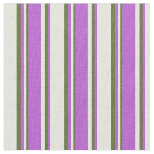 Tissu Lignes de couleur beige, orchidée et vert foncé (Fermer)