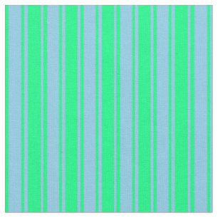 Tissu Lignes de couleur bleu vert et ciel