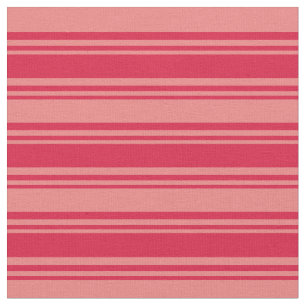 Tissu Lignes de couleur Crimson et Corail clair