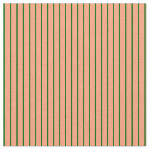 Tissu Lignes de couleur Saumon clair et vert foncé
