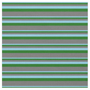 Tissu Lignes de couleur Sky Blue, Dark Green et Dim Grey