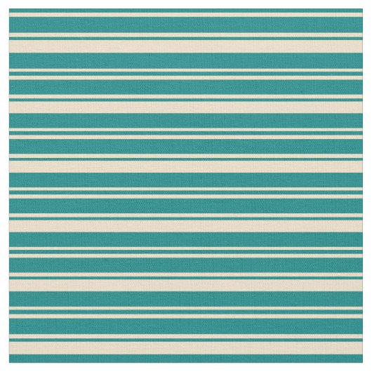 Tissu Lignes de couleur turquoise et Tan (Fermer)