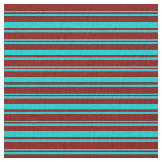 Tissu Lignes de couleur Turquoise foncé et Maroon (Fermer)