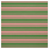 Tissu Lignes de couleur vert foncé et corail clair (Échantillon)