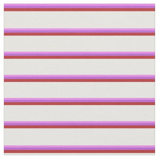 Tissu Lignes de crème violet, orchidée, rouge et menthe (Fermer)