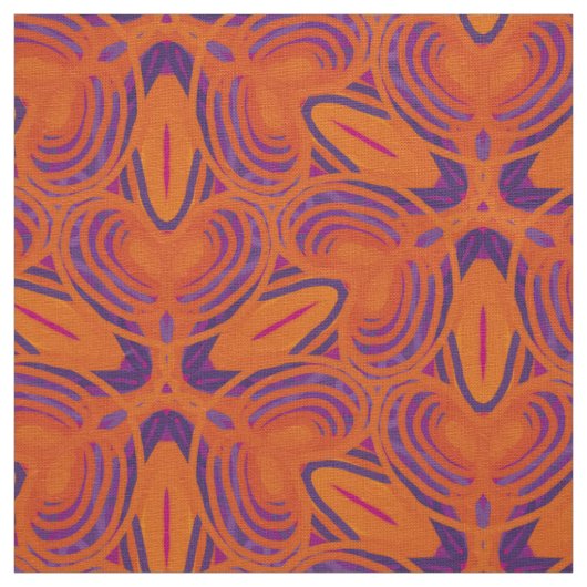 Tissu Lignes de fleurs pourpres orange Kaleidoscope (Échantillon)