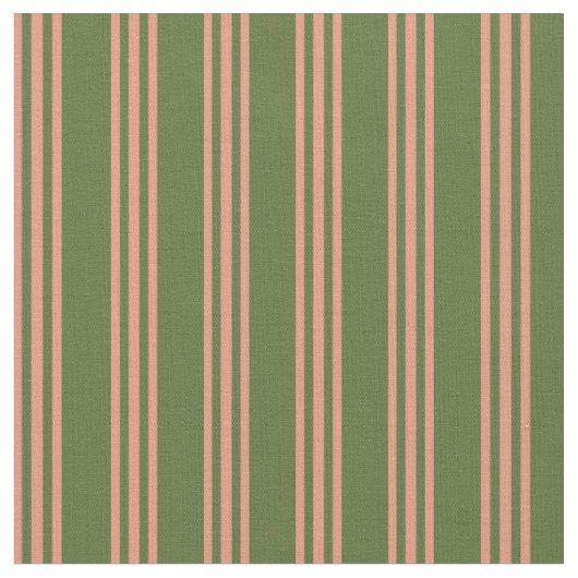 Tissu Lignes de Saumon foncé et vert foncé (Fermer)