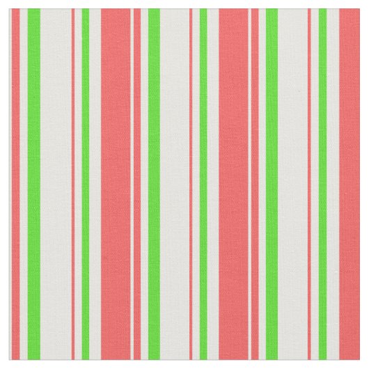 Tissu Lignes de style Noël rouge, blanc, vert (Fermer)