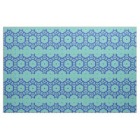 Tissu - Lignes d'hexagones en bleu