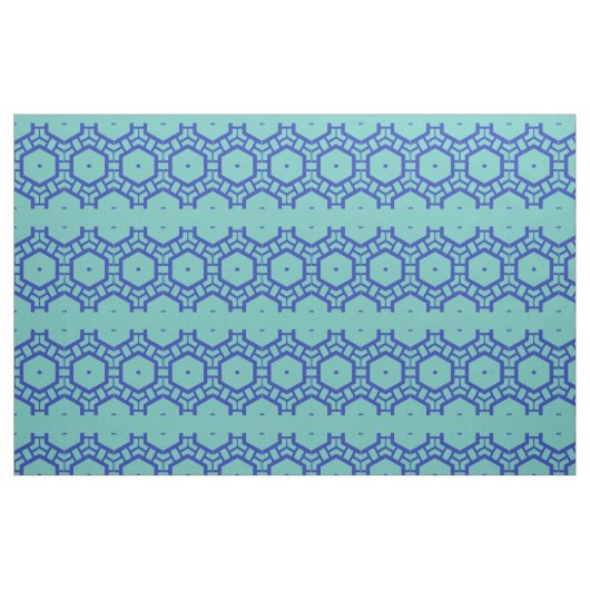 Tissu - Lignes d'hexagones en bleu (Fat Quarter)