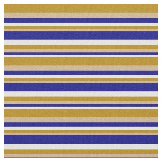 Tissu Lignes d'or blanches, bleues, bronzées et foncées (Fermer)