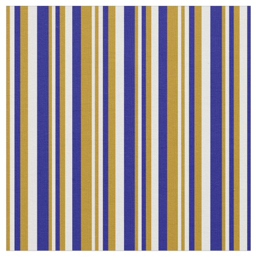 Tissu Lignes dorées foncées, blanches et bleues (Fermer)