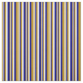 Tissu Lignes dorées foncées, blanches et bleues (Échantillon)