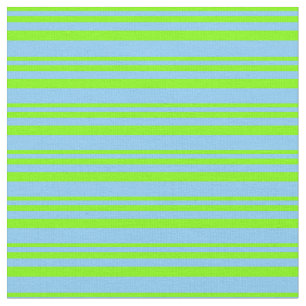 Tissu Lignes en bleu ciel et chartreuse