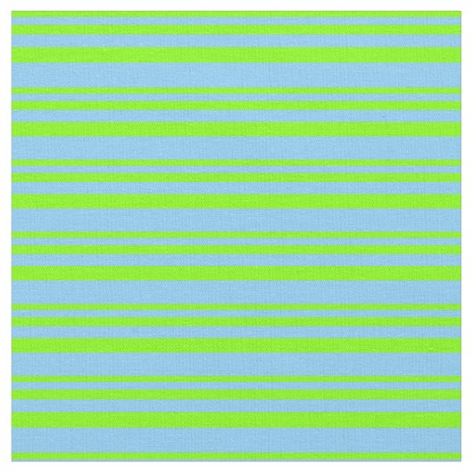 Tissu Lignes en bleu ciel et chartreuse (Fermer)