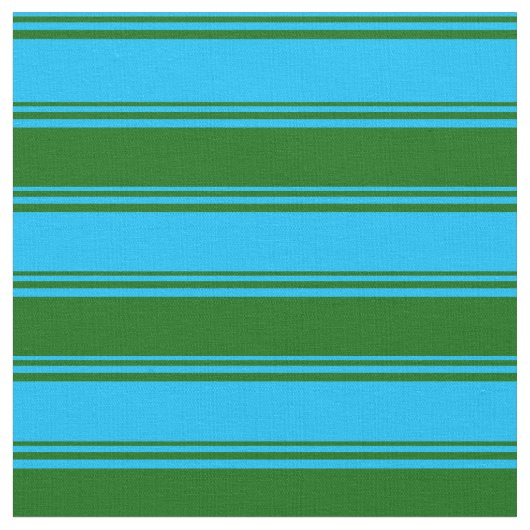 Tissu Lignes en bleu ciel profond et vert foncé (Fermer)