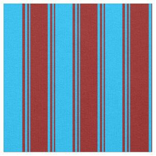 Tissu Lignes foncées rouge et bleu ciel profond