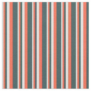 Tissu Lignes gris ardoise claire, rouge et jaune pâle