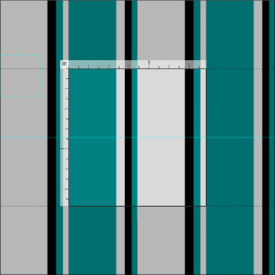Tissu Lignes gris clair, Turquoises et noires
