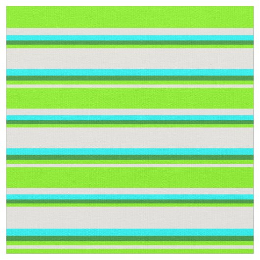 Tissu Lignes Jaune clair, Vert, Vert forestier et Cyan (Fermer)