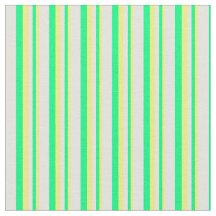 Tissu Lignes jaunes, vertes et claires de couleur cyan
