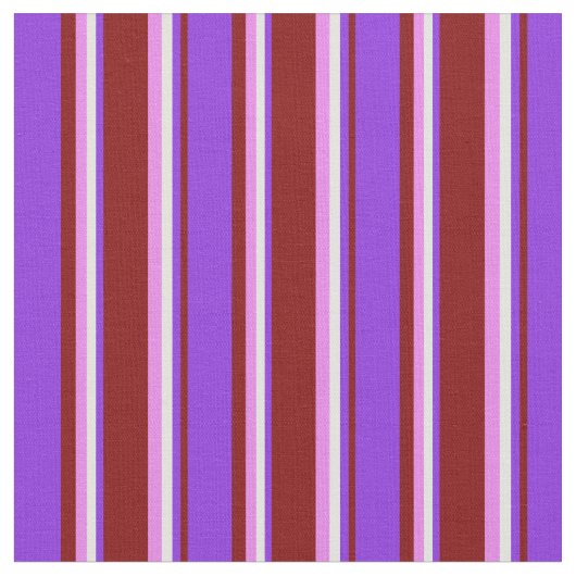 Tissu Lignes marron, violet, cyan clair et violet (Fermer)