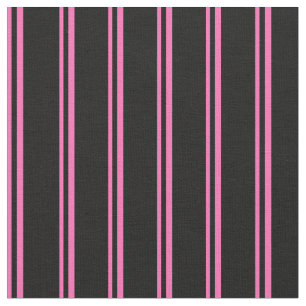 Tissu Lignes/Motifs à rayures roses et noires chaudes