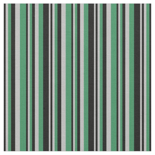 Tissu Lignes noires, grises et vert mer (Fermer)