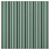 Tissu Lignes noires, grises et vert mer (Échantillon)