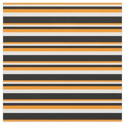 Tissu Lignes orange foncé, blanche et noire (Fermer)