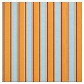 Tissu Lignes orange foncé, bleu clair et marron (Échantillon)
