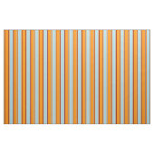 Tissu Lignes orange foncé, bleu clair et marron (Fat Quarter)
