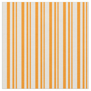Tissu Lignes orange foncé et beige