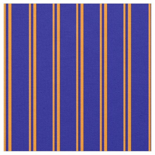 Tissu Lignes orange foncé et bleu foncé (Fermer)