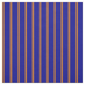 Tissu Lignes orange foncé et bleu foncé (Échantillon)