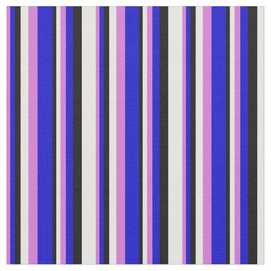 Tissu Lignes orchidées, bleues, noires et blanches (Fermer)