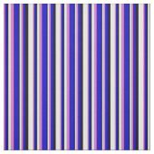 Tissu Lignes orchidées, bleues, noires et blanches (Échantillon)