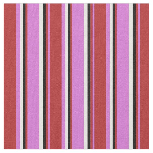 Tissu Lignes orchidées, rouges, noires et blanches (Fermer)