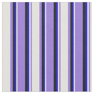Tissu Lignes pourpres, Jaune clair, Bleu et Noir