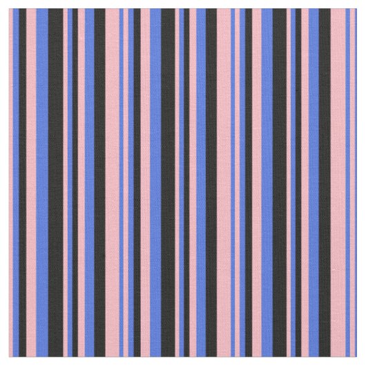 Tissu Lignes rose clair, bleu royal et noir (Fermer)