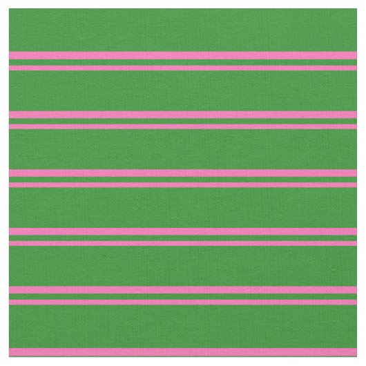 Tissu Lignes roses chaudes et vertes de forêt (Fermer)