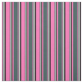 Tissu Lignes roses chaudes, gris ardoise foncée, blanche (Échantillon)