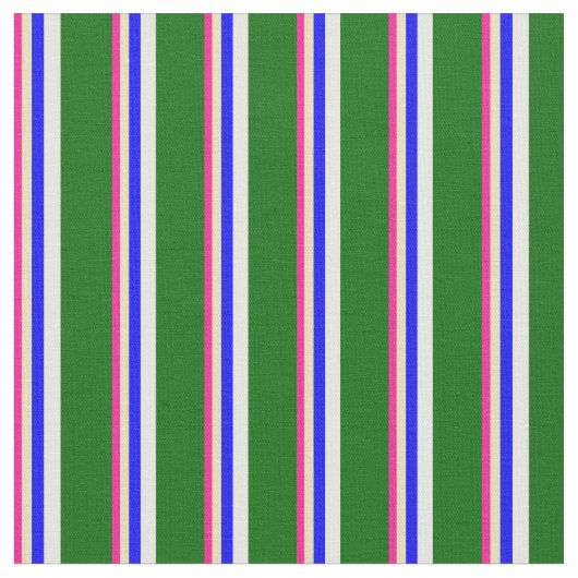 Tissu Lignes roses profondes, bronzées, bleues, blanches (Fermer)