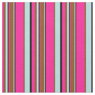 Tissu Lignes roses profondes, noires, bleues en poudre e