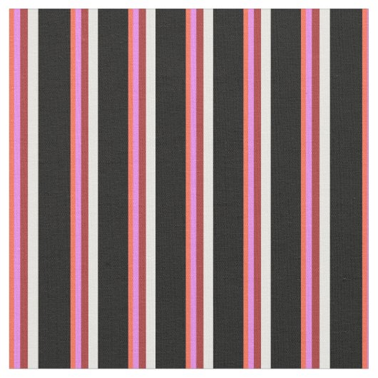Tissu Lignes rouge, violet, Brown, blanche et noire (Fermer)