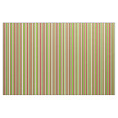 Tissu Lignes rouges, beiges, vert foncé, vertes et teint (Yard)