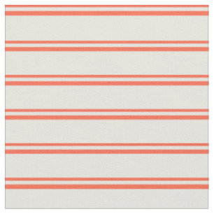Tissu Lignes rouges et beiges